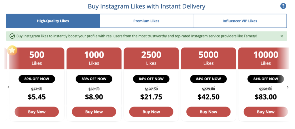 famety buy instagram likes