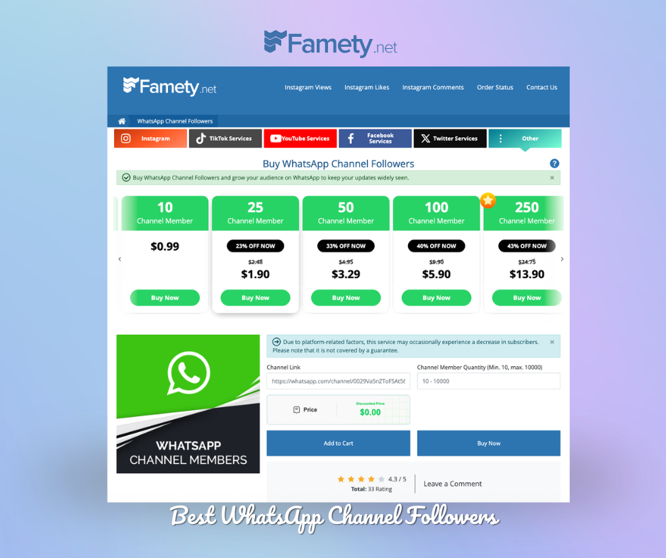 Famety whatsapp channel members